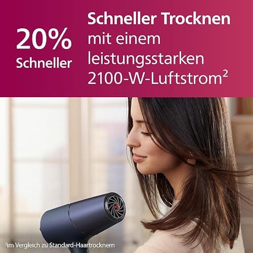 Philips Haartrockner 5000 Series, ThermoShield Technologie, Ionisierungsfunktion, 2.300 W, Metallic-Blau, mit 9-mm- und 11-mm-Stylingdüse, Volumendiffusor, BHD510/20 - BHD510/20 thumbnail 4
