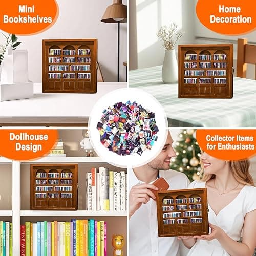 300Pcs Mini Books for Anxiety Bookshelf Tiny Book Fun Mini Brands Book Miniatures Library Dollhouse Accessories for DIY Living House Bookshelf Fillers Miniatures Small Books Bulk Crafting Decor thumbnail 5
