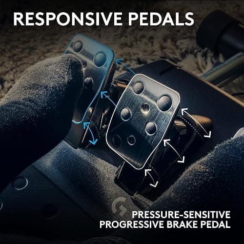 Logitech G G923 Racing Wheel and Pedals for Xbox Series X|S, Xbox One and PC featuring TRUEFORCE up to 1000 Hz Force Feedback, Responsive Pedal, Dual Clutch Launch Control, and Genuine Wheel Cover thumbnail 7