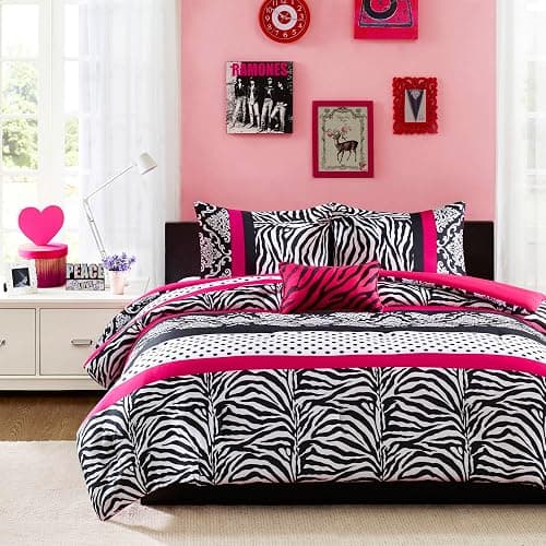 Intelligent Design Comforter Set Fun Bedroom Décor - Modern All Season Polka Dot Print, Vibrant Color Cozy Bedding Layer, Matching Sham, Decorative Pillow, Twin/Twin XL, Zebra Pink 3 Piece thumbnail 6