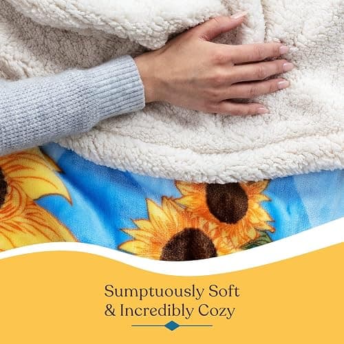 Sunflower Throw Blanket - 50x60 Inch Lightweight, Ultra Soft, and Cheerful - Beautiful Sunflower Gifts for Women - Decor for Bedroom or Living Room thumbnail 6