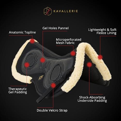 Kavallerie 3D Air-Mesh Half Pad, Impact Protection & Therapeutic Gel Padding English Saddle for Maximum Support and Stability, Best for Horses Under Saddle, Dressage, Jumping & Training thumbnail 4