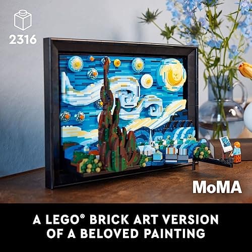 LEGO Ideas Vincent Van Gogh The Starry Night - 3D Puzzle Building Set for Adults, Ages 18+ - Beautifully Detailed Home Wall Art Decor - Gift Ideas for Artists - 21333 - Standard Packaging thumbnail 2