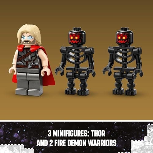 LEGO Marvel Thor vs. Surtur Construction Figure, Buildable Thor Super Hero Toy for Kids, Marvel Action Figure Playset with 3 Minifigures, Marvel Gift for Boys and Girls Ages 8 and Up, 76289 thumbnail 6