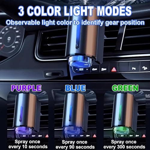 Smart Car Air Freshener, Car Air Freshener Diffuser, Rechargeable Cars Aroma Diffuser, 3 Levels of Adjustable Intelligent Cars Diffuser with 3 Bottles of Cologne thumbnail 4