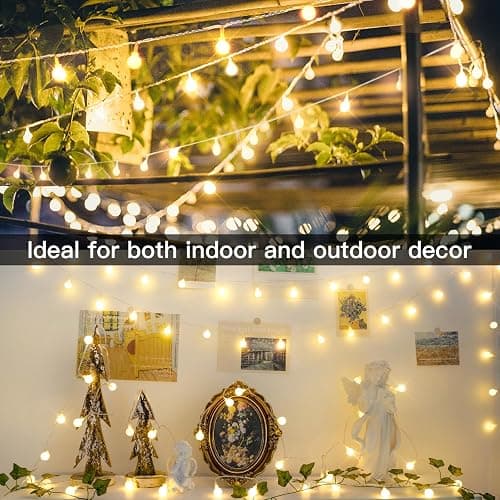 suddus String Lights for Bedroom, 33ft 100 Led Connectable Globe String Lights Indoor, Hanging Fairy Lights Plug in with Remote for Kids Room Dorm Classroom Outdoor Christmas Tree Decor, Warm White - 100 LED CONNECTABLE - PLUG - Warm White thumbnail 8