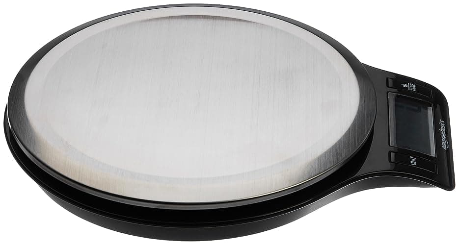 Amazon Basics Digital kitchen scales with LCD display (with batteries), Black and Stainless Steel, BPA free, Weighs up to 11 pounds thumbnail 6