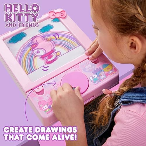 Hello Kitty and Friends Color Motion Animation Tablet - Turn Drawings Into Kitty With 20 Design Inserts, Coloring Markers, Drawing Pad, Sanrio Stuff, Sketch Pad, 8"W x 10.9"H thumbnail 2