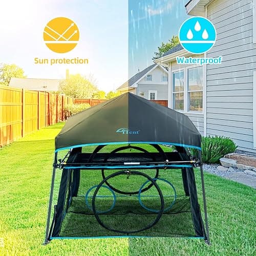 Extra Large Catio Outdoor Cat Enclosure, 2-Tier Foldable Cat Tent with 3 Doors for Patio, Balcony, Indoor & Camping, Weatherproof Sunproof Cat Playpen with Carry Bag Included（Patented） thumbnail 4