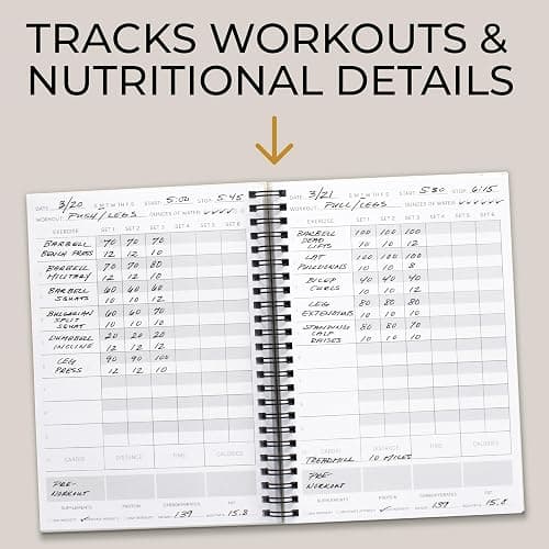 The Ultimate Fitness Journal for Tracking and Crushing Your Gym Goals - Detailed Workout Planner & Log Book For Men and Women - Great Gym Accessories With Calendar, Nutrition & Progress Tracker thumbnail 3