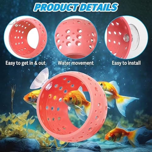 Fhiny Betta Tunnel, Aquarium Betta Fish Hideout with Suction Cup Fish Tank Tunnel Shrimp Cave Aquarium Decor Fish Tank Accessories for Small Fish Shrimp Betta Guppy Hiding Resting (Pink) thumbnail 4