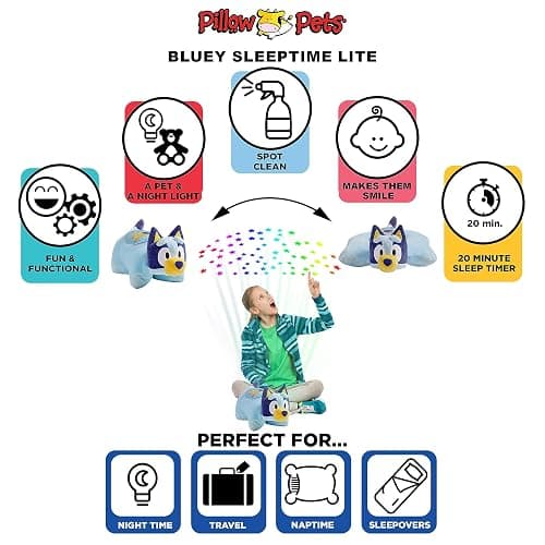 Pillow Pets 16 inch Bluey Sleep Time Light, Stuffed Animal Plush Toy, Gifts for Kids thumbnail 5