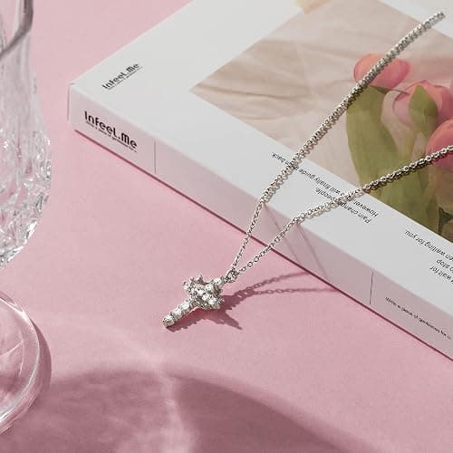Robaice Upgraded Crown Cross Necklace for Women, 14K Gold Plated Crown Cross Pendant Necklace, Non-Tarnish Faith Jewelry for Women, Christian Religious Gifts for Her thumbnail 6
