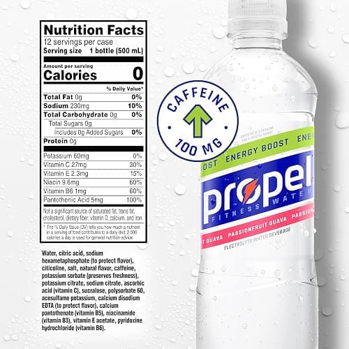 Propel Energy Boost Zero Calorie Flavored Water With Electrolytes and Caffeine, 3 Flavor Variety Pack, 16.9 fl oz Bottles (12 Pack) thumbnail 2