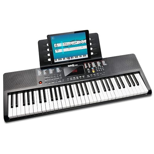 RockJam 61-Key Compact Keyboard Piano with LED Display, Keynote Stickers & Lessons thumbnail 2