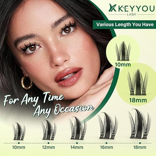 KEYYOU Lash Clusters Kit Manga Lashes Individual Wispy Lash Clusters with 10ml Remover Bond&Seal 10-18mm Eyelash Extension with Spikes D Curl Fairy Style Manga Cosplay DIY at home(F02 Kit) thumbnail 6