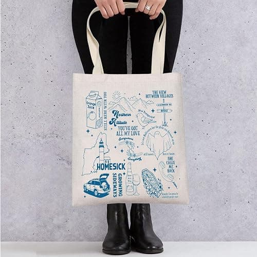 WZMPA Stick Season Musical Tote Bag Singer Album Gift Singer Tour Concert Reusable Grocery Bags Singer Merchandise thumbnail 6