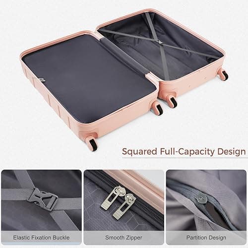 Luggage Set 3 Pcs, ABS Hard Shell Durable Lightweight, 360 Silent Spinner Wheels, TSA Lock thumbnail 4