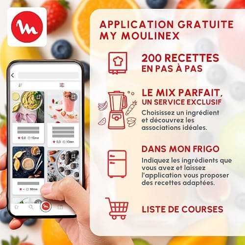 Moulinex - Blender Blendforce Noir 800W Bol verre 1.75 L | Mixeur puissant 800 W pour préparer des smoothies, Sauces et glace pilée - Bol en verre thermorésistant thumbnail 10