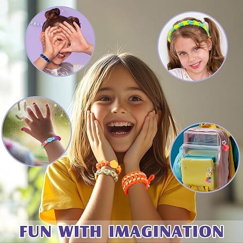 DPAPDI Bracelet Making Kit Toys for Kids, Girls Crafts for Ages 6-12 | Mermaid Weaving Loom Bracelets Kits with 1200+ Colorful Fabric Loops, Birthday Gift for DIY Beginners thumbnail 6