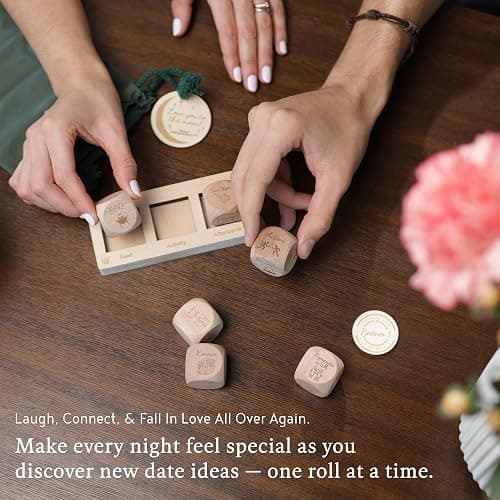 Deluxe Date Night Dice Game – 6 Dice, Decision Coin, Game Board & Carry Bag – Couples Gift for Newlyweds, Anniversary, Wedding, Bachelorette, Bridal Shower, Valentine's Day – Wife, Husband, Girlfriend thumbnail 7