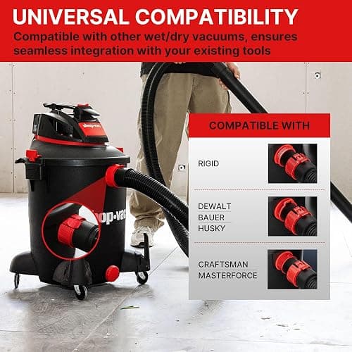 Shop-Vac 8 FT X 1-7/8" Universal Hose, Replacement Hose Compatible with Rigid, Dewalt, Husky, Craftsman, Bauer, Masterforce Vacuum Cleaners thumbnail 7