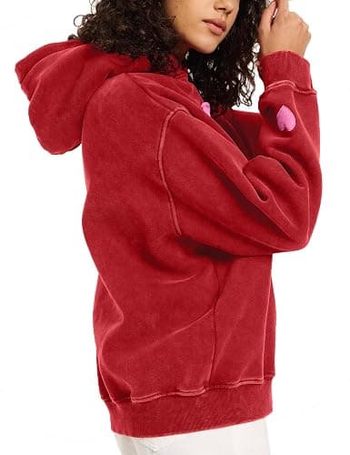 FAIABLE Hoodies for Women Heart Patch Couples Hoodies Sweatshirts Heavyweight Heart Hoodie 2026 Valentines Day hoodies Women thumbnail 6