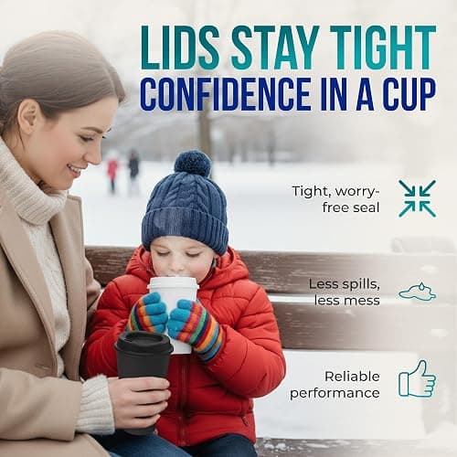 Rolling Sands USA Made 16 oz Reusable Coffee Cups with Lids 2 Pk, To Go Travel Cups, Hot or Cold Drinks, Dishwasher and Microwave Safe, Black thumbnail 5