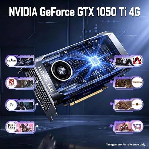 GPVHOSO Prebuilt Gaming PC Desktop, Intel i7-4770, GTX 1050 Ti 4G, 16GB RAM, 512GB SSD, Windows 11 Home, Casual Gaming & Home Office, White Tower thumbnail 3