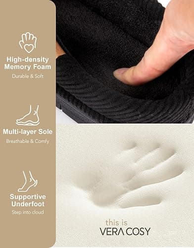 VeraCosy Men's Moccasin Slippers Comfy Soft Durable Slip-on Indoor Memory Foam House Shoes thumbnail 4