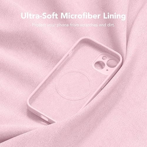 SuydanBox Magnetic for iPhone 14 Case, Compatible with MagSafe, [Full Camera Protection][Screen Protector] Silicone Shockproof Protective Phone Case for iPhone 14 6.1 inch, Chalk Pink thumbnail 8