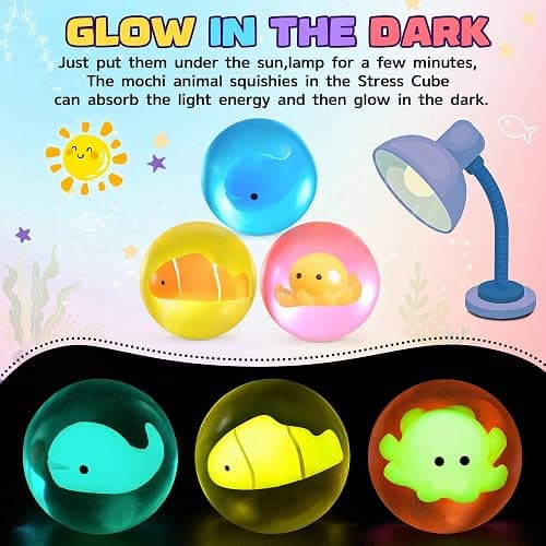Stress Balls for Kids Adults - Squishy Fidget Toys Sensory Toys for Kids with Autism Glow in The Dark Squeeze Balls for Hand Therapy Squish Ball for Anxiety Stress Relief Easter Basket Stuffers thumbnail 2