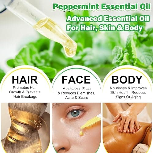 Olio Essenziale di Menta Piperita - Peppermint Oil 60ml per Capelli, Relax e Miscele Corpo thumbnail 3