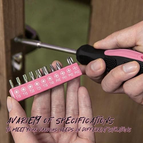 Cartman 39Piece Tool Set General Household Hand Tool Kit with Plastic Toolbox Storage Case Pink thumbnail 4