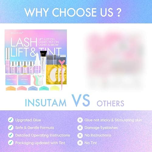 INSUTAM Professional Lash Lift Kit: Semi-Permanent Black Eyebrows Eyelash Perm Set - Salon Quailty Eyelash Lamination at Home for Women (Black) thumbnail 6