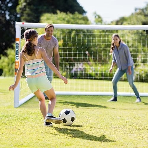 ORIENGEAR Soccer Goal, 12x6/10x6.5/8x6/6x4 Full Size Soccer Goals for Backyard, Soccer Net with Training Discs, Portable Soccer Goal for Kids and Adults with 1 Carry Bag, Porterias De Futbol thumbnail 6