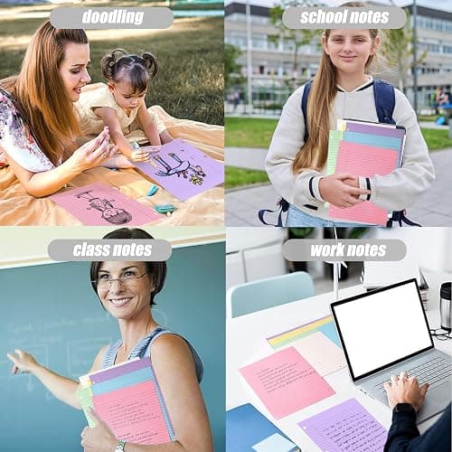 HIBOX Pink Loose Leaf Paper, Pink 100 Sheets 8"x10.5" Wide Ruled Filler Lined Notebook Paper, 3-Hole Punched for 3-Ring Binders Notebook, School & College, Women Girls Writing Work Meeting Note Taking thumbnail 5
