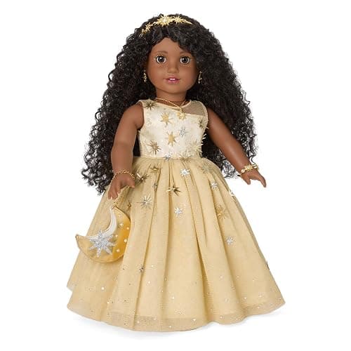 American Girl 2025 Glimmering Gold Holiday Collector Doll, with Brown Eyes, Long Curly Black Hair, Ages 8+ thumbnail 6