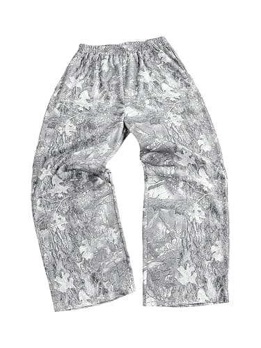 VIPWOLF Men's Baggy Camo Pants Y2K Letter Graphic Flared Sweatpants Drippy Streetwear Joggers - Image 1