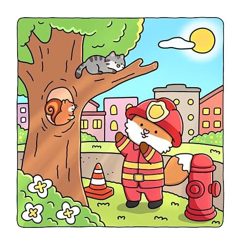 Fuzzy Life: Cute & Cozy Coloring Book for Adults & Teens Featuring Adorable Animal Friends in Everyday Moments for Stress Relief thumbnail 4