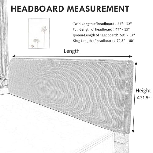Easy-Going Stretch Jacquard Bed Headboard Cover, Queen, Cream | Dustproof Headboard Slipcover, Decorative Bed Head Cover for Bedroom Refurnishing and Daily Furniture Protection thumbnail 2