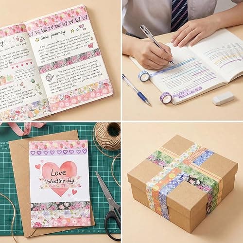 Sifaolp 50 Rolls Washi Tape Set, Assorted Sizes, for Junk Journal Scrapbook, Bullet Journaling Scrapbooking Supplies, Planner Sticker DIY Craft Decor (Dreamy Pastels) thumbnail 5