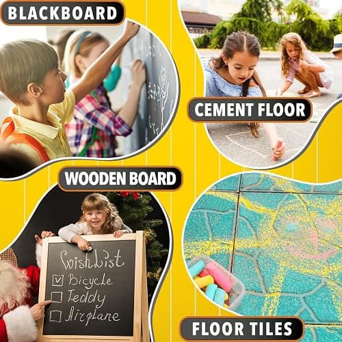 280PCS Sidewalk Chalks in 24 Colors: Washable Jumbo Chalk for Kids Toddlers | Non-Toxic Dustless Colored Chalk Bulk for Outdoor Art, Party Favors, Painting on Chalkboard Blackboard Playground thumbnail 6