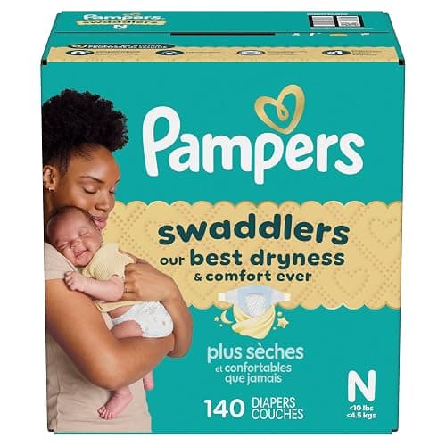 Pampers Swaddlers Diapers, Size 0 (up to 10 lbs), 140 Count, Hypoallergenic, Absorbent, Keeps Baby Dry and Comfortable, Skin Safe Disposable Newborn Baby Diaper thumbnail 15