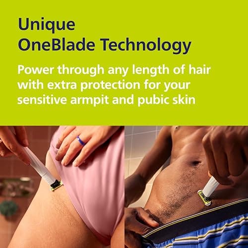 Philips Norelco OneBlade Intimate, Designed For Pubic Grooming, Trim & Shave With Extra Skin Protection, Model QP1924/70 thumbnail 6