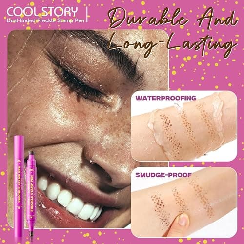 Beauty Glazed Dual-Ended Freckle Stamp Pen – Realistic Faux Freckles Makeup with Soft Sponge Stamp & Precision Tip – Waterproof Long-Lasting Freckle Marker for Natural or Bold Looks (02 Mousy Brown) thumbnail 8