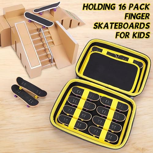 MGZNMTY Portable Storage Case for Teck Deck Ultra DLX Finger Skateboards, Fingerboard Carrying Case Compatible with 16 PCS Tech Deck Fingerboard (Large, Black) thumbnail 5