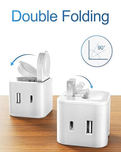 BeaSaf 36W for Apple Charging Block with Built-in Watch Charger, Foldable PD Fast Charger Block for iPhone, Dual Ports Wall Charger Compatible with Apple Watch iPhone AirPods (White) thumbnail 2