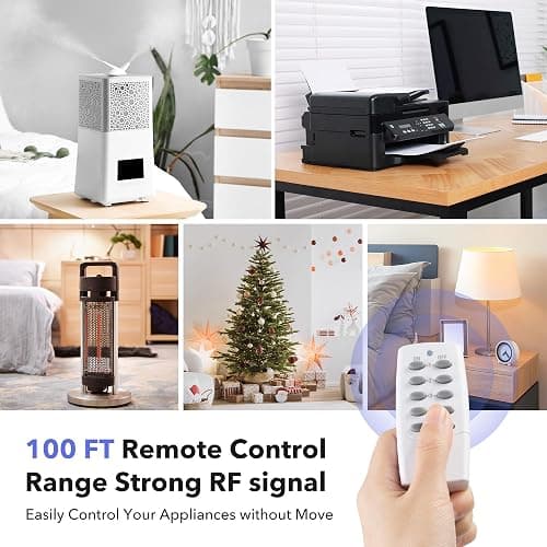 BN-LINK Remote Control Power Strip with 4 Independent Outlets, 4 USBs | 20W USB-C, 3.9Ft Extension Cord, 15A/1875W Overload, Protection for Home Office thumbnail 6