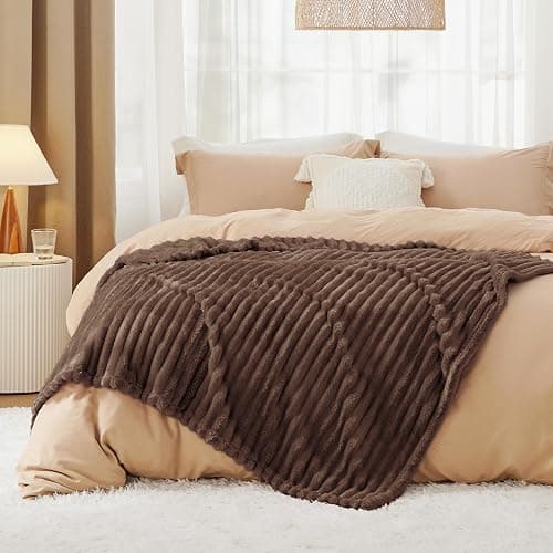 Bedsure GentleSoft Fondue Fudge Fleece Blanket for Couch - Cozy Soft Blankets for Women, Cute Small Throws for Girls, 50x60 Inches thumbnail 7